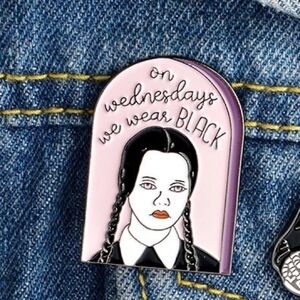 Addams Family On Wednesdays we Wear Black Pin